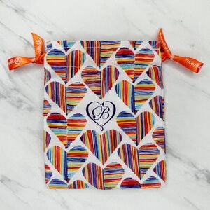 Brighton Rainbow Heart Dust Trinket Gift Drawstring Jewelry Bag Pouch
